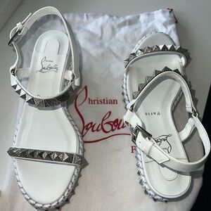 Christian Louboutin Pyraclou Glitter Espadrille Wedge